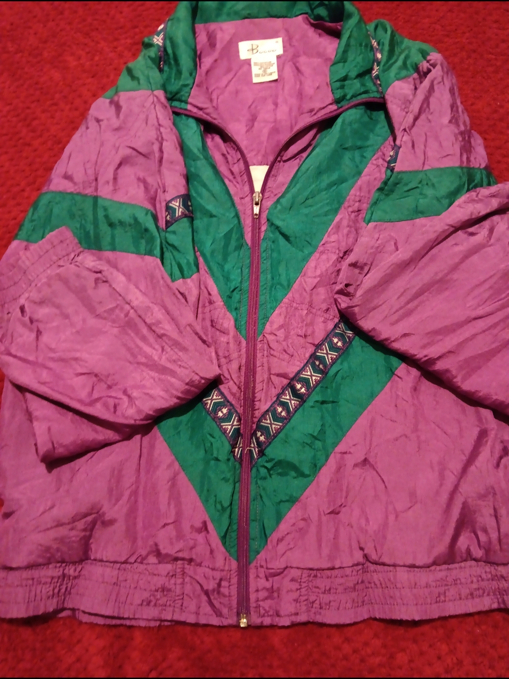 Vintage Purple & Green Windbreaker Jacket by